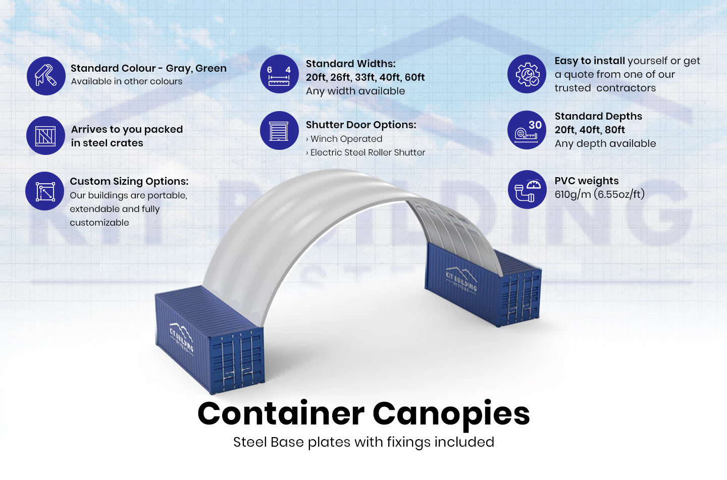 Container­überdachung (12m x 6m x 4.5m)