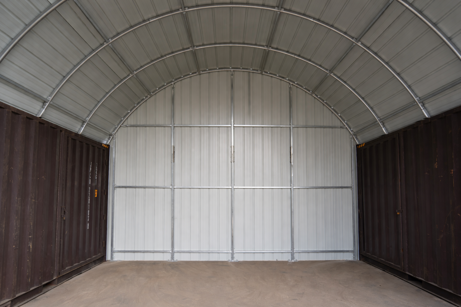 Auvents en conteneurs en acier - 10m x 12m x 3.6m (33ft x 40ft x 12ft)