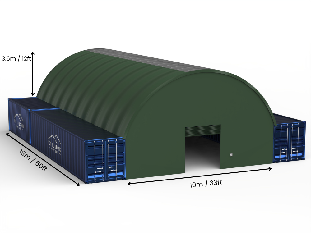 Apertura 10m (33ft) | Tende Container - 33ft x 12ft (10m x 3,6m)