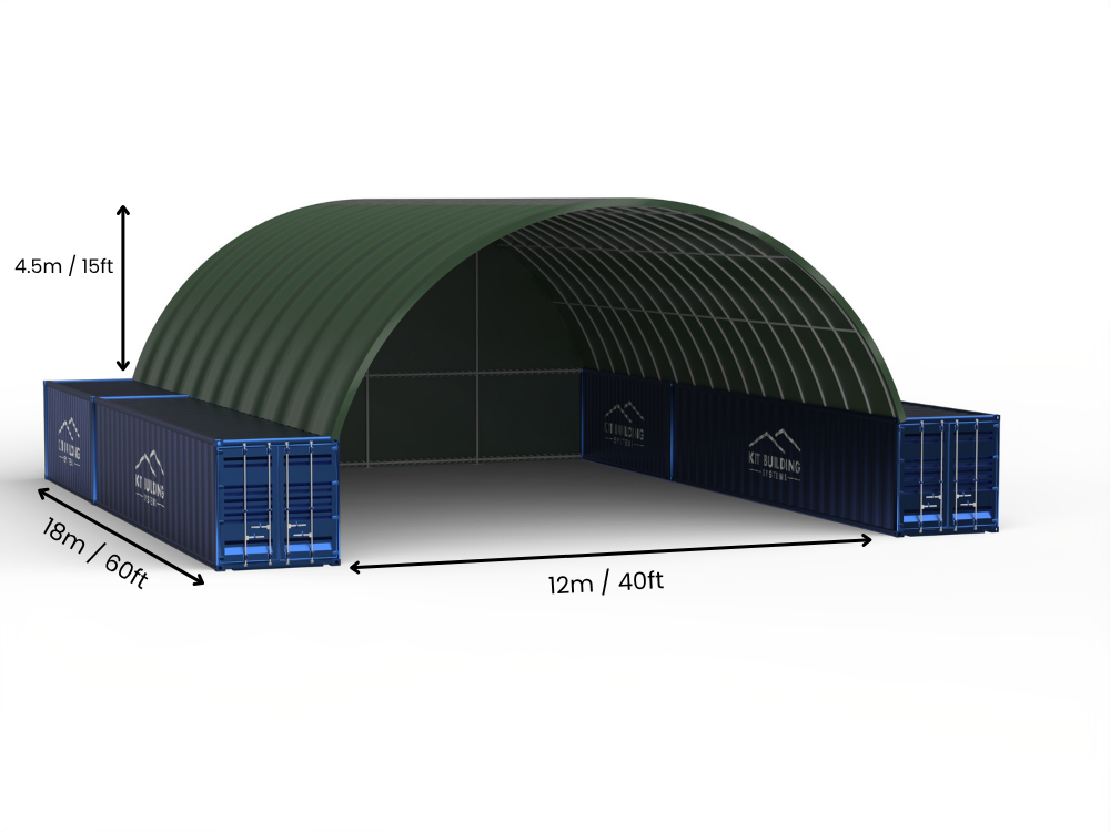 Campata da 12m (40ft) | Tende per container - 40ft x 12ft (12m x 4,5m)