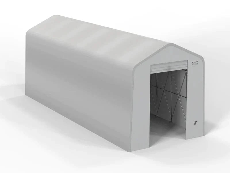 Single Truss - Lorry shelter with winch Door - Grey LorryShelterTent15x5.165Winch