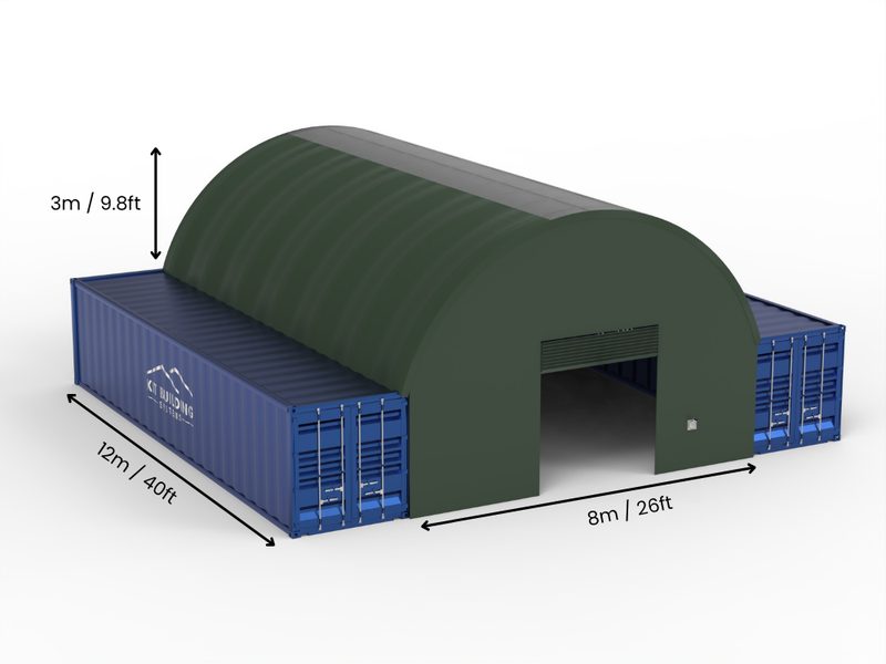 Campata 8m (26ft) | Tende Container Larghezza 26ft, Altezza 10ft (8m x 3m)