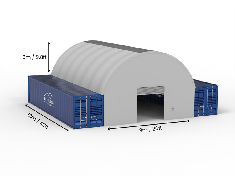 Campata 8m (26ft) | Tende Container Larghezza 26ft, Altezza 10ft (8m x 3m)