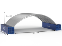 12m (40ft) Spannweite | Stahlcontainer-Vordächer - 40ft x 15ft (12m x 4,5m)