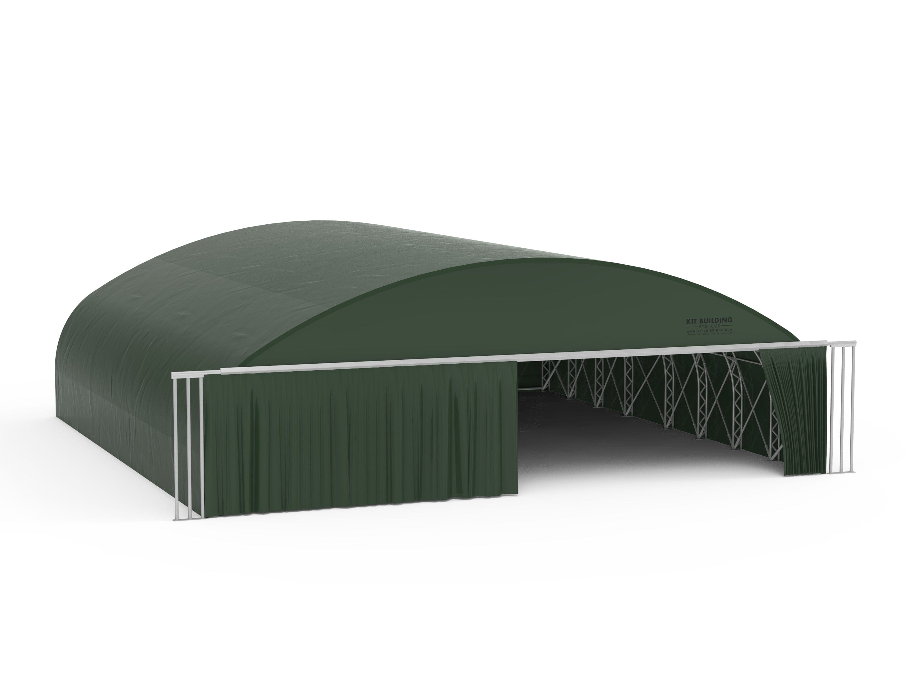 Kit Buildings Aircraft Hangar 50ft x 46ft x 16ft (15x14x5m) / Sliding Rail Door / Green Aircraft Hangar | Green