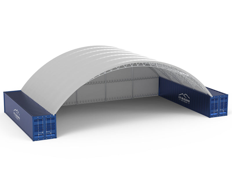 Containerunterstand - 60ft x 40ft x 15ft (18,3m x 12m x 4,5m) | Bausatz ...