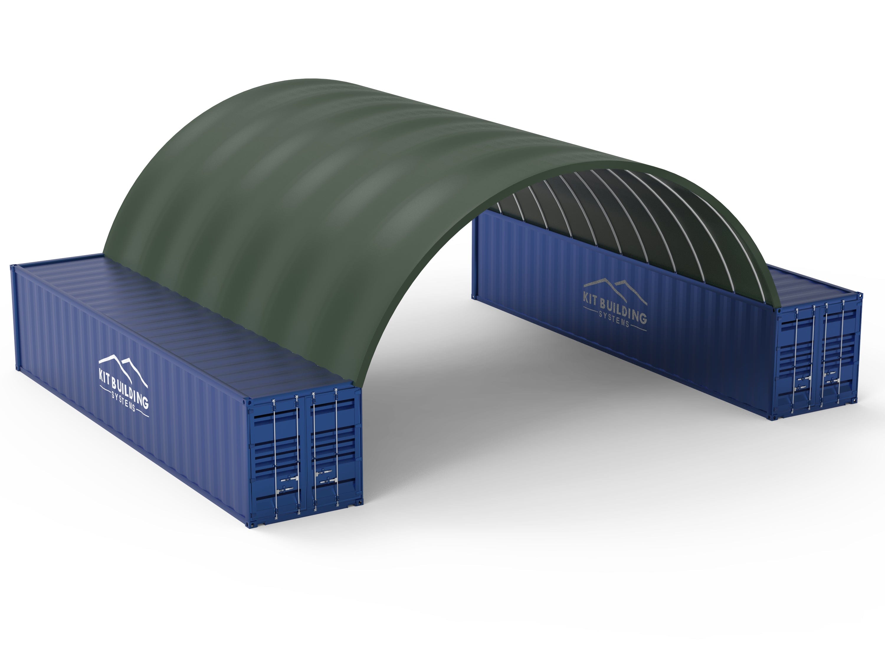 Kit Buildings Container Shelter Military Green / None Container Shelter - 33ft x 40ft x 12ft (10m x 12m x 3.6m)